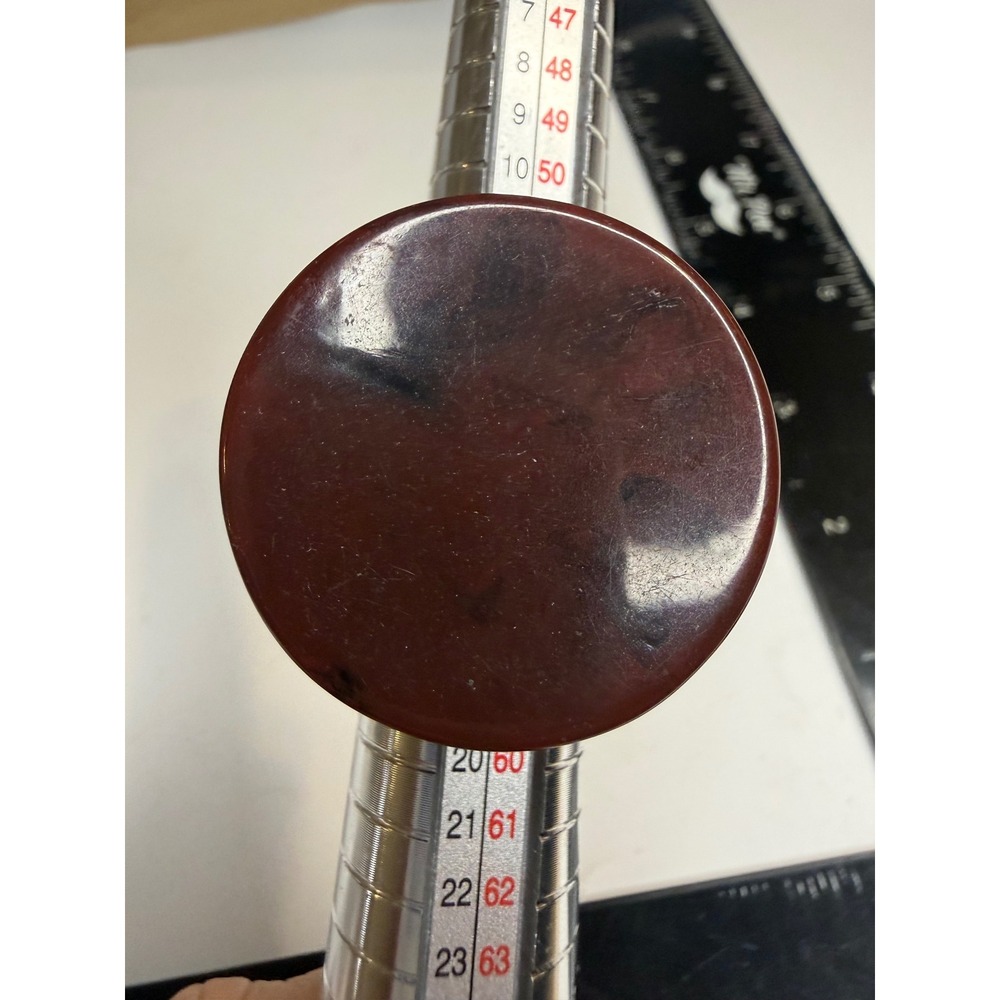 Vintage Chunky Bakelite Ring Mahogany Brown Red Marbled Statement Domed Size 7.5